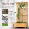 Wood Planter with Trellis for Vine Climbing-Yellow