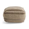 Rustic Wool and Cotton Large Pouf, Brown