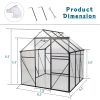 6X6FT-BLACK Polycarbonate Greenhouse Raised Base and Anchor Aluminum Heavy Duty Walk-in Greenhouses for Outdoor Backyard in All Season (W540S00002)