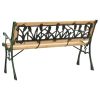 Patio Bench 48" Cast Iron and Solid Firwood