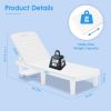 Outdoor Chaise Lounge Lounge Chairs Lying In Bed, Set of 2 for Pool Recliners with Reclining Adjustable Backrest and Side Tray,Outside Plastic Lounge