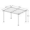 10x10 Ft Outdoor Patio Retractable Metal Pergola With Canopy Sunshelter Pergola for Gardens,Terraces,Backyard, Gray