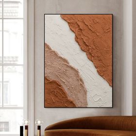 Textured Blush White And Brown Acrylic Wall Decor Art Poster Ocean Seaside Thick Gray And Black Oil Painting Simple Design Wall Art, Unframed. (Option: 50x75)