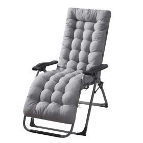 67x22in Chaise Lounger Cushion Recliner Rocking Chair Sofa Mat Deck Chair Cushion (Color: Grey)