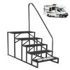 Hot Tub Steps Outdoor, 2 RV Steps with Handrail, Portable RV Stairs 3 Step, Heavy Duty Truck Camper Steps Ladders for Travel Trailers, 5th Wheel, Moto