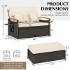 Outdoor Wicker Daybed with Folding Panels and Storage Ottoman