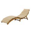 Outdoor Patio Wood Portable Extended Chaise Lounge Set with Foldable Tea Table for Balcony; Poolside; Garden