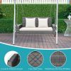 2-Person Patio PE Wicker Hanging Porch Swing Bench Chair Cushion 800 Pounds