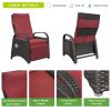 Outdoor Adjustable Wicker Recliner with Flip Table