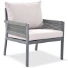 K&K 4-Piece Rope Patio Furniture Set, Outdoor Furniture with Tempered Glass Table, Patio Conversation Set Deep Seating with Thick Cushion for Backyard