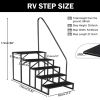 Hot Tub Steps Outdoor, 2 RV Steps with Handrail, Portable RV Stairs 3 Step, Heavy Duty Truck Camper Steps Ladders for Travel Trailers, 5th Wheel, Moto