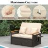 Outdoor Wicker Daybed with Folding Panels and Storage Ottoman