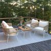 K&K 4-Piece Boho Rope Patio Furniture Set, Outdoor Furniture with Acacia Wood Table